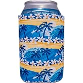 Waves Tropical Beach Pattern Collapsible Can Coolie