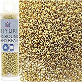 Miyuki Round Rocaille's Seed Beads Size 15/0 8.2g Duracoat Galvanized Gold 15-4202