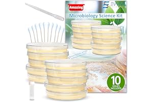 ES EVVIVA SCIENCES Evviva Sciences Microbiology Science Project Kit, Pre-Poured Agar Plates for Students, Agar Petri Dishes to Learn Microbiology, with Educational Experiment eBook