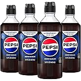 SodaStream Pepsi Zero Sugar Drink Mix, 4 Pack Cola Syrup for Sparkling Water Makers, Real Taste Pepsi Zero Syrup, Control Your Fizz with Sodastream Flavors, 4 x 14.9 Fl Oz (440ml) Makes about 96 Drinks Per Pack.