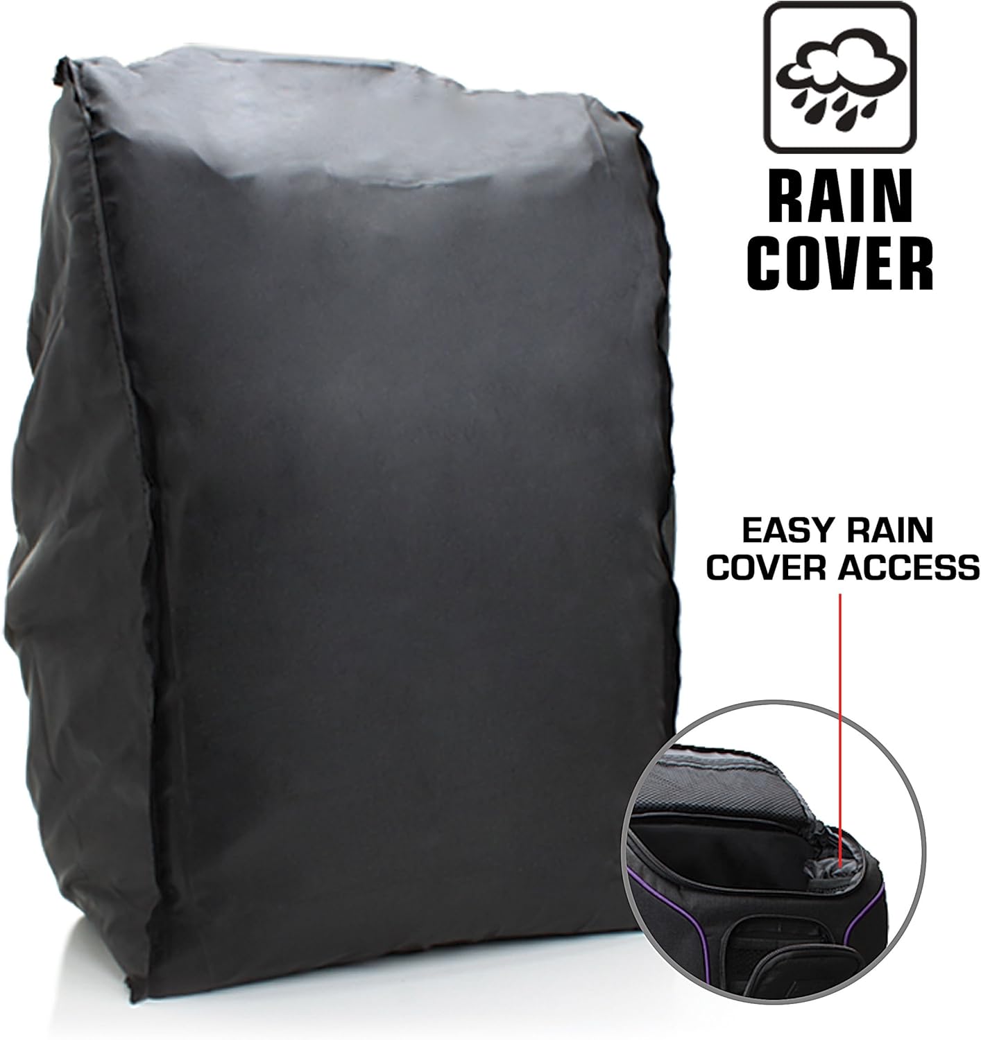 USA GEAR DSLR Camera Backpack Case (Purple) - 15.6 inch Laptop Compartment, Padded Custom Dividers, Tripod Holder, Rain Cover, Long-Lasting Durability and Storage Pockets - Compatible with Many DSLRs : Electronics