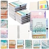 Feifeiya 10 Set Spanish Christian Gift Regalos Cristianos En Español Bible Verse Notebooks Pens Prayer Spiral Journals Inspirational Gift for Easter Party Favors Sunday Church(Watercolor,Classtic)