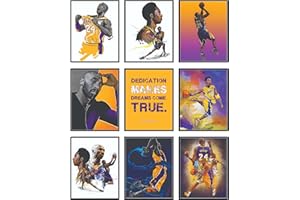 Bigwig Prints Kobe Bryant Poster - Basketball Posters for Boys Bedroom, Nba Posters, Basketball Wall Art, Kobe Poster, Kobe Bryant Wall Art, Kobe Bryant Gifts, Basketball Poster -Unframed 9 PCS (8x10)