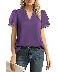 Lotusmile Women's Dressy Puff Sleeve Tops for