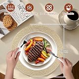 HEYOMART Round Placemats Set of 6 38cm Glitter Braided Woven Heat Resistant view 7