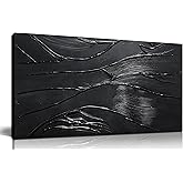 CGXART Abstract Painting Wall Art For Living Room Black Painting Wall Decor For Bedroom Modern Wall Art For Bathroom Size 20 x 40 Inch