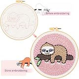 JSRQT Punch Needle Kit for Beginners Sloth Pattern Embroidery Starter Craft Set view 6