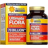 Renew Life Ultimate Flora Probiotics Bloat & Gas Support 70 Billion CFU Delayed Release Vegan Capsules | Doctor Formulated | Digestive Health | Immune Health | Dairy Free | 30 Count