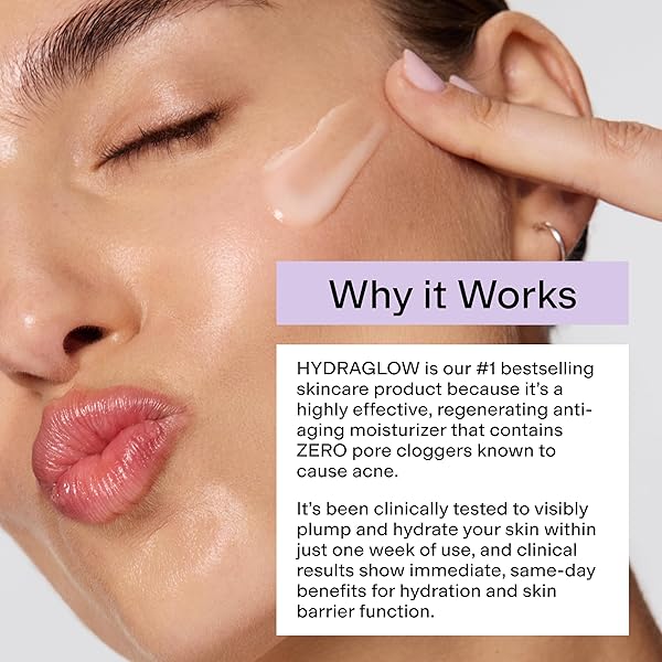 CLEARSTEM – HYDRAGLOW STEM CELL MOISTURIZER – BAKUCHIOL + SQUALENE – YOUTHFUL SKIN FACE MOISTURIZER – ALL SKIN TYPES – FACIAL SKIN CARE PRODUCTS – GLUTEN FREE, CRUELTY FREE – 2 FL OZ / 60ML