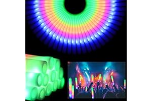 GDHZWTMY 36 Pcs LED Foam Glow Sticks Bulk,Glow in The Dark Party Supplies，Foam Light Up Sticks 3 Modes of Color Flashing for Birthday,Wedding,Raves,Carnival,Halloween Christmas,New Year,Concert
