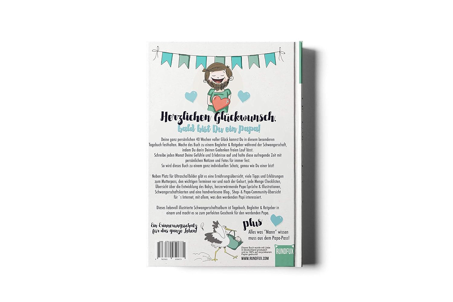 Das 1 Mal Papa 40 Wochen Glü Ck Eintragealbum Fü R Den
