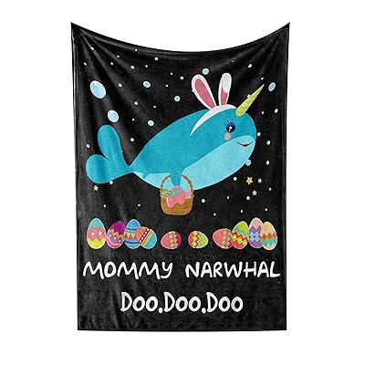 Buy Pnnuo Fleece Blanket Mommy Narwhal Bed Blanket Happy Easter Eggs Shark Ultra Soft Plush Fleece Blankets For Adults Kid Couch Living Room Throw Blanket All Season 50 X 60