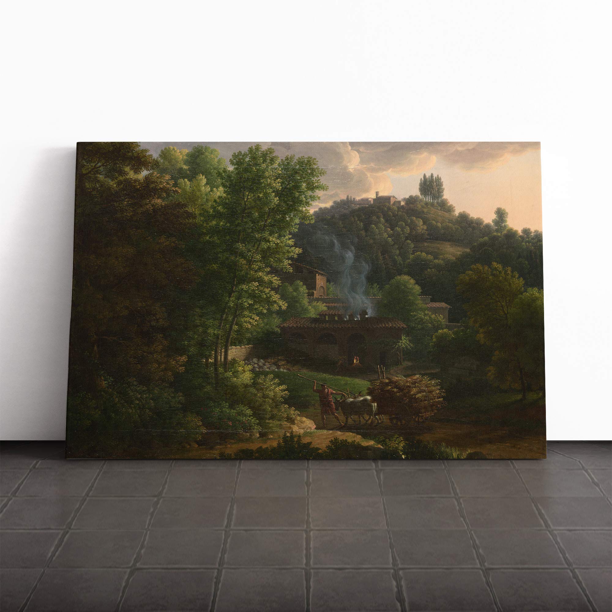 Charles-Francois Daubigny Landscape (8) Canvas Print | Gallery Wrapped 30mm Frame Wall Art | 20x14 inches | Ready to Hang | Modern Landscape Picture | Living Room Bedroom Lounge Office
