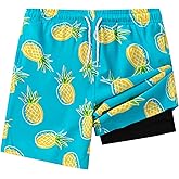 Aueyan Boys Swim Trunks with Compression Liner,Big Boy Bathing Suit Swimwear