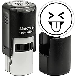 MaxMark Round Self Inking Emoji Stamp - Tongue