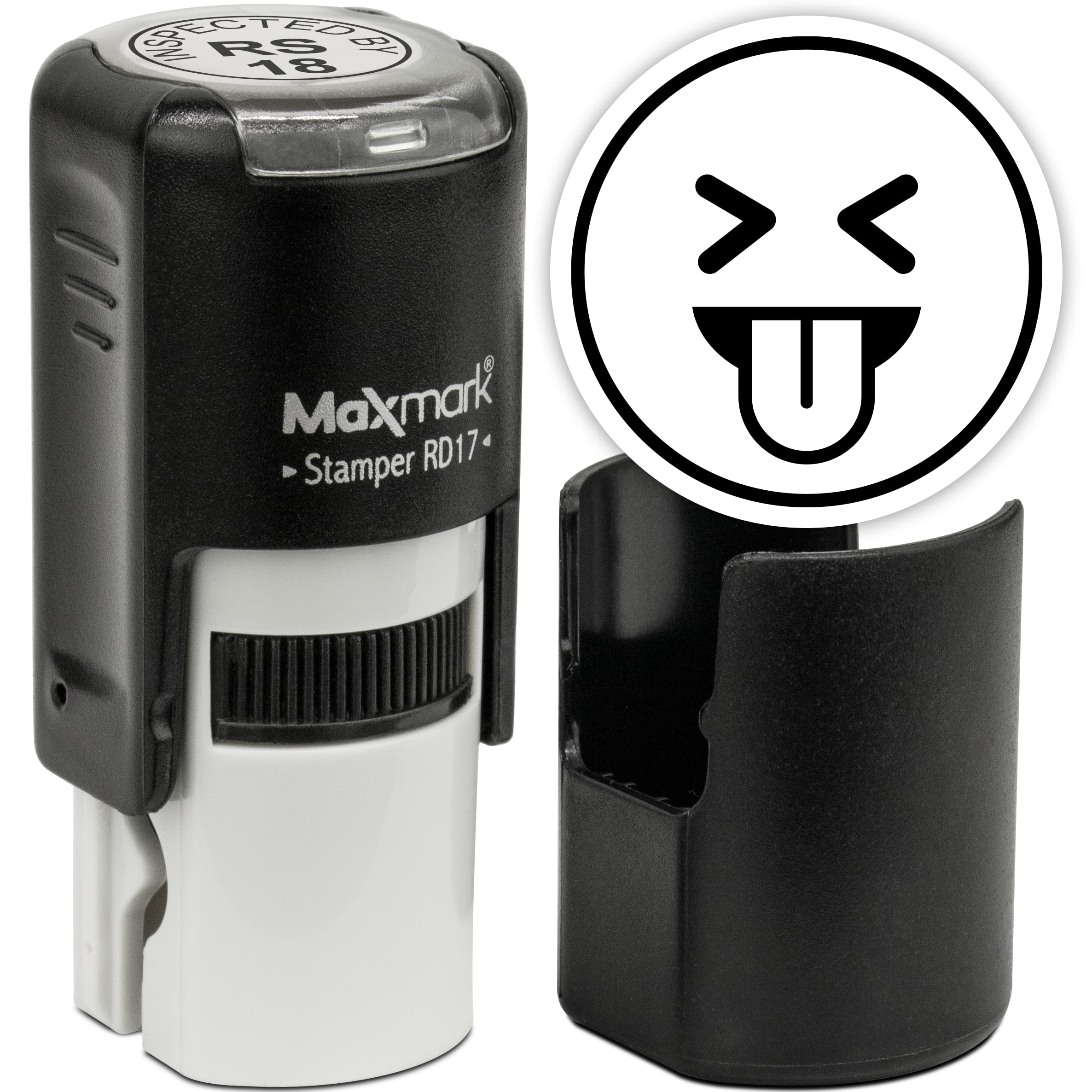 MaxMark Round Self Inking Emoji Stamp - Tongue