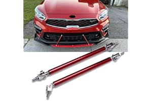 DREAMIZER Front Bumper Lip Splitter Strut Rod Universal Adjustable 10"-13" Support Rear Wing Strut Rod Support Kit - Red