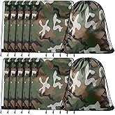 Tondiamo 12 Pcs Camo Bag Drawstring Backpack Camouflage Drawstring Bags Army Cinch Camo Polyester Pack Bulk Woodland Backpack(Classic,13.4 x 16.9 Inch)