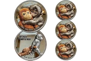 Emotional Support Monkey Coin,Punch Monkey Challenge Pocket Coin,Double-Sided,Motivation Keepsake,Encouragement Pocket Token 