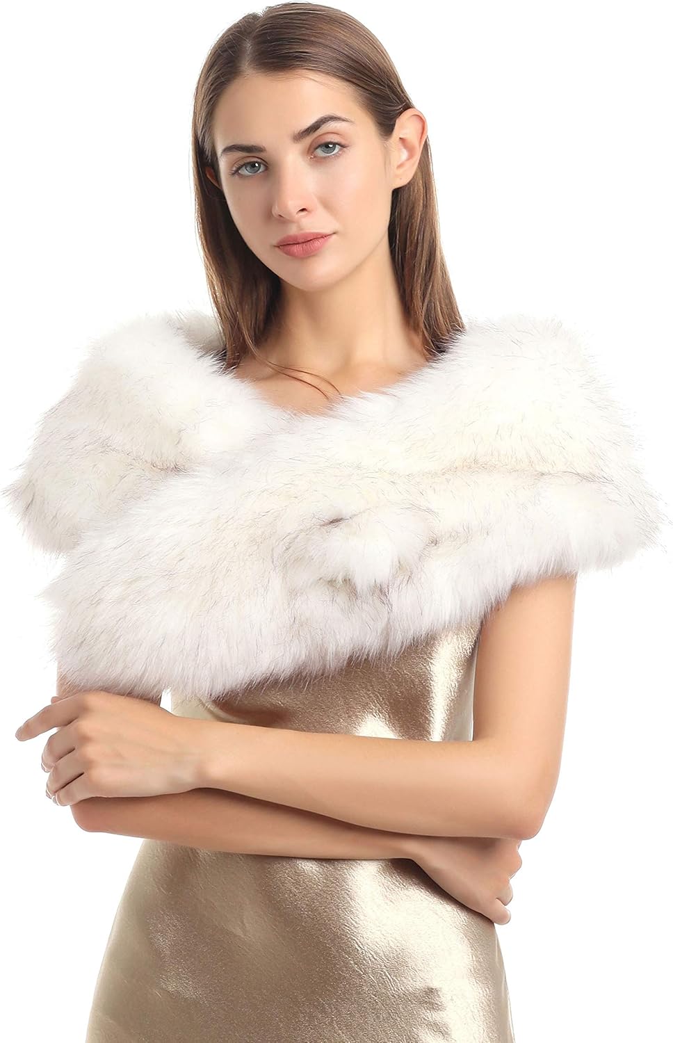 La Carrie Women's Faux Fur Collar Scarf Wrap Cold Winter Warmer: Clothing