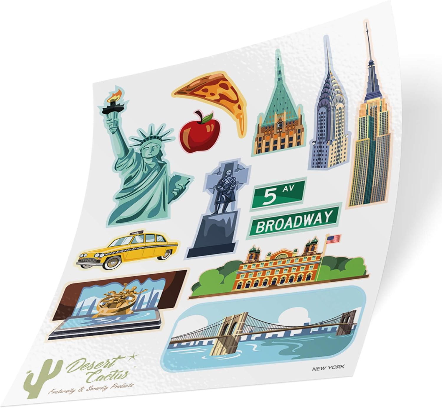 City of New York Full Sheet Sticker Vinyl Decal Laptop Water Bottle Car Scrapbook (Full Sheet)