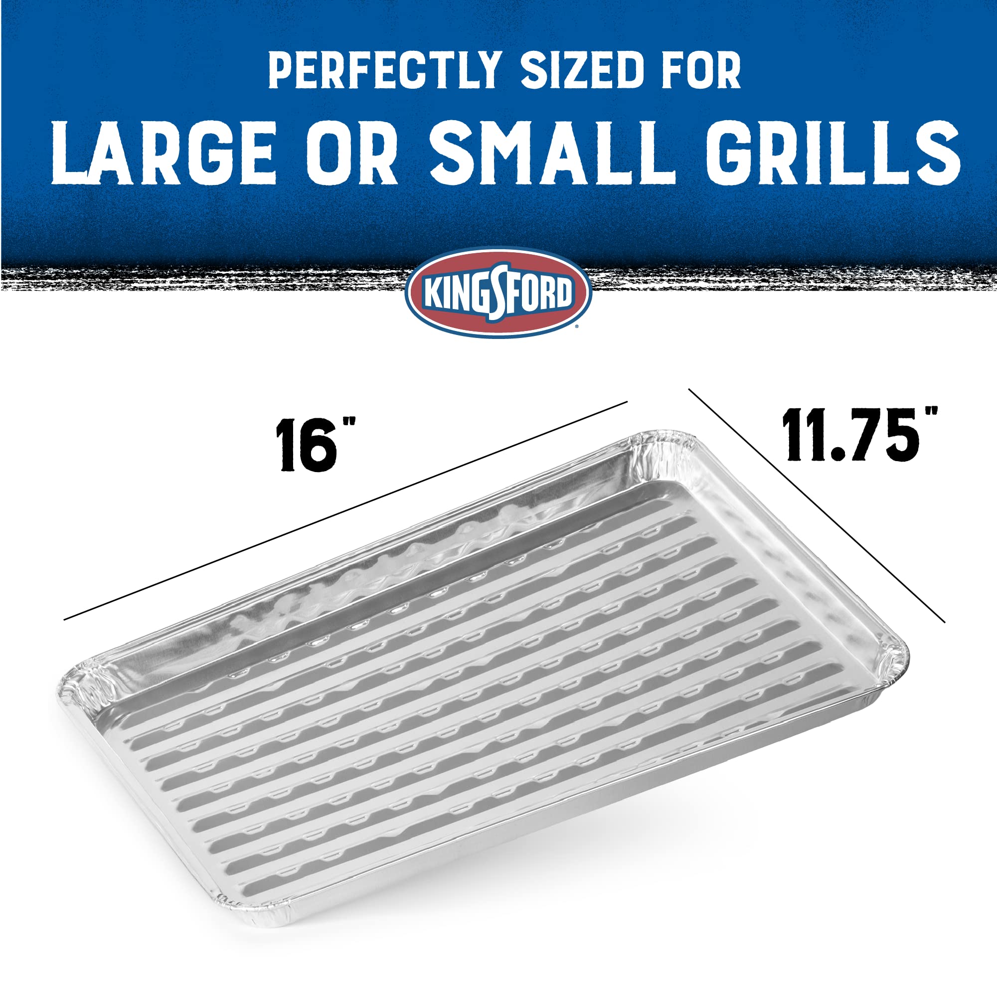 Kingsford Grilling Fish & Veggie Griller, Non-Stick Aluminum Grill Liner, Prevents Food from Falling through Grill Grates, 16