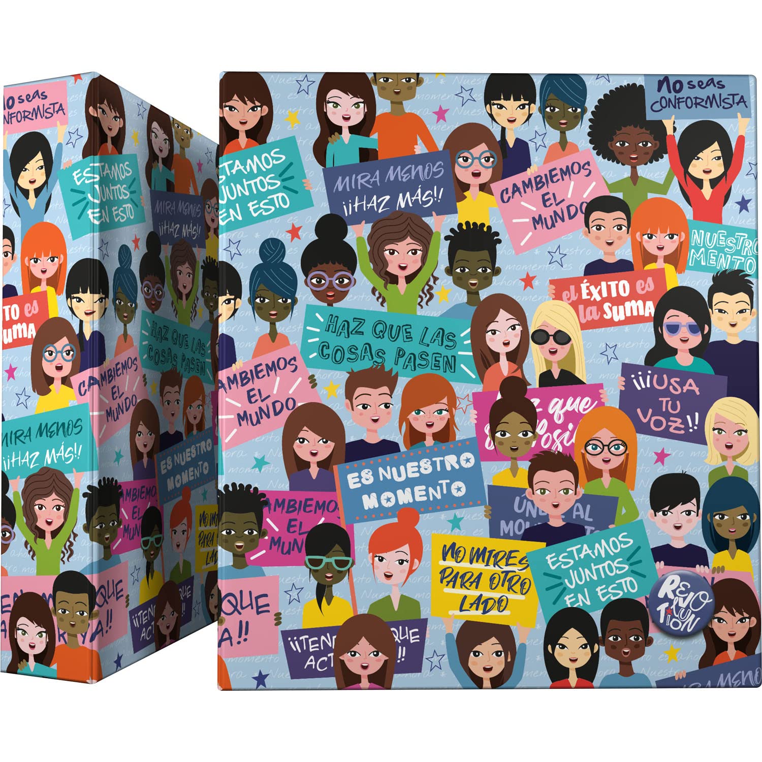 Grafoplás 88172647. A4 Ring Binder, 4 Mixed Rings 40 mm, Soft Anti-Fingerprint, Revolution Collection, Move On