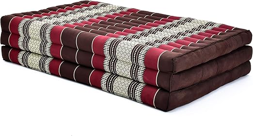 Leewadee Thai Massage Mat Xl 82x46x3 Inches Kapok Brown Red