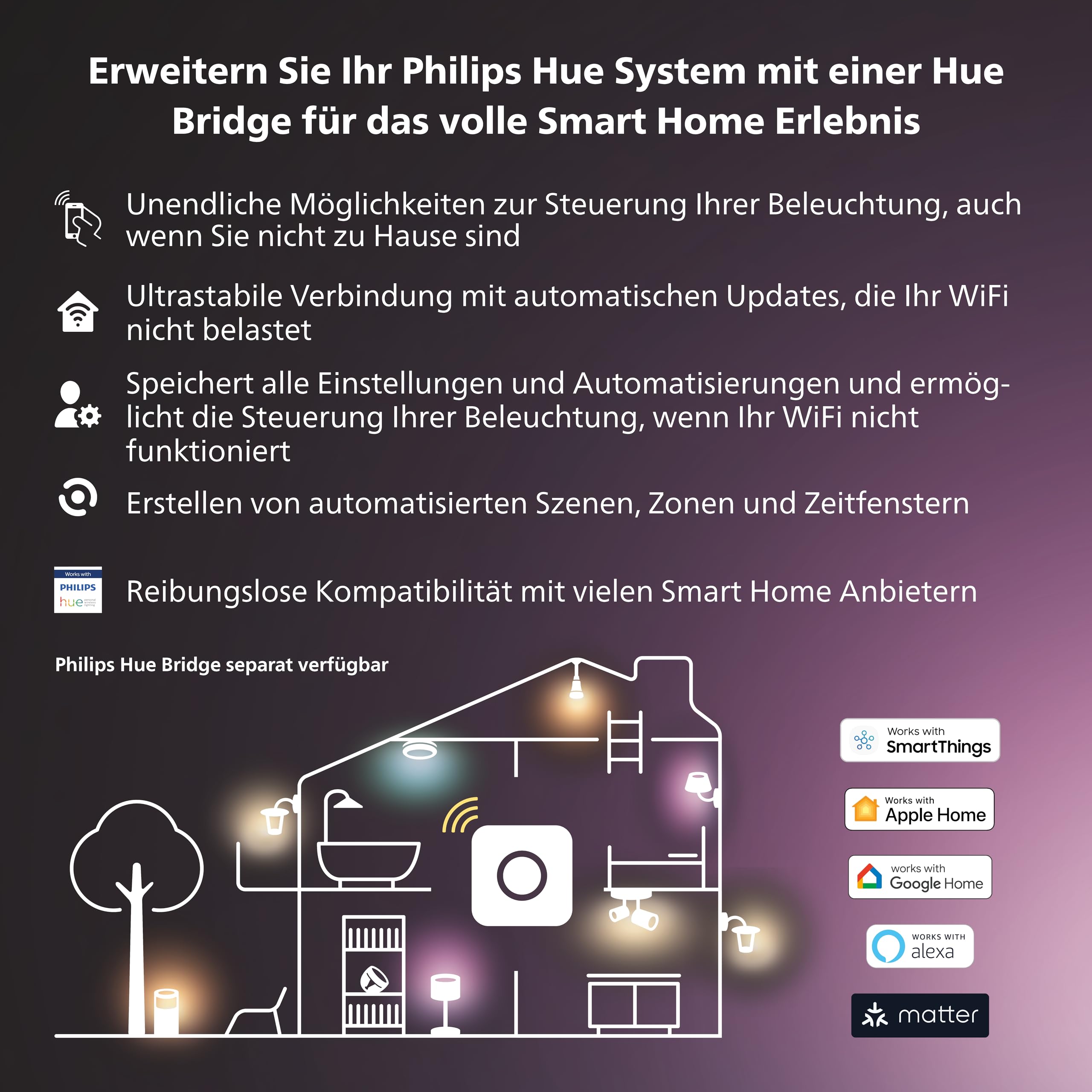 Philips Hue White & Color Ambiance Lightstrip Plus Erweiterung (1 m), dimmbarer LED Streifen für das Hue Lichtsystem mit 16 Mio. Farben, smarte Lichtsteuerung über Sprache oder App 6