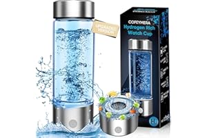 COFEYMERA Upgraded Hydrogen Water Bottle, Hydrogen Water Machine -SPE & PEM, Portable Rechargeable aquahealth Hydrogen Water Bottle Generator, Portable Hydrogen Water Improve Water Quality in 3 Minutes(Silver)