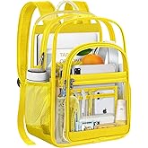 GEAMSAM Clear Backpack for School - 17 inch Heavy Duty Transparent Bookbag for Boys and Girls, See Through Backpacks for Kids Elementary High School Students, Work