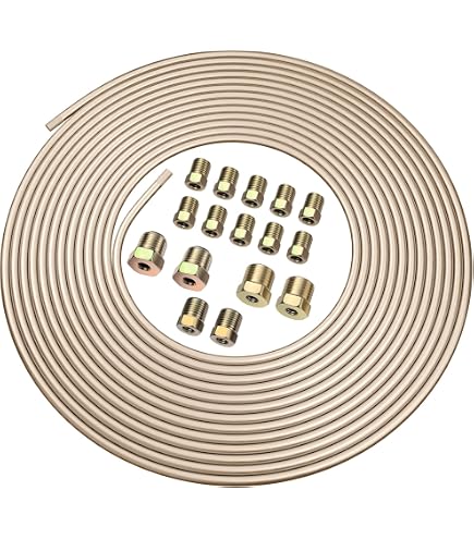 Ford Escort 25ft 3/16" Copper Brake Pipe Kit With Nuts & Joiner By Saville UK
