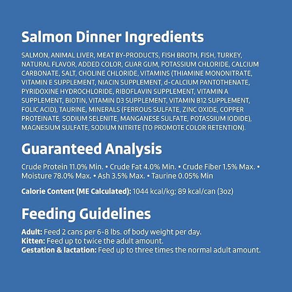 AMAZON BRAND – WONDER BOUND WET CAT FOOD, PATE, NO ADDED GRAIN, VARIETY PACK (COD, SOLE & SHRIMP, SALMON, WHITE FISH & TUNA), 3 OUNCE (PACK OF 24)