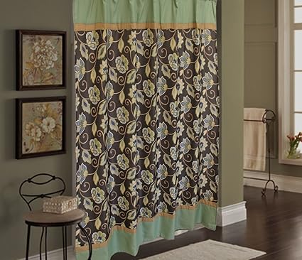 Amazon Com Sherry Kline Jacquelyn Shower Curtain Chocolate Brown