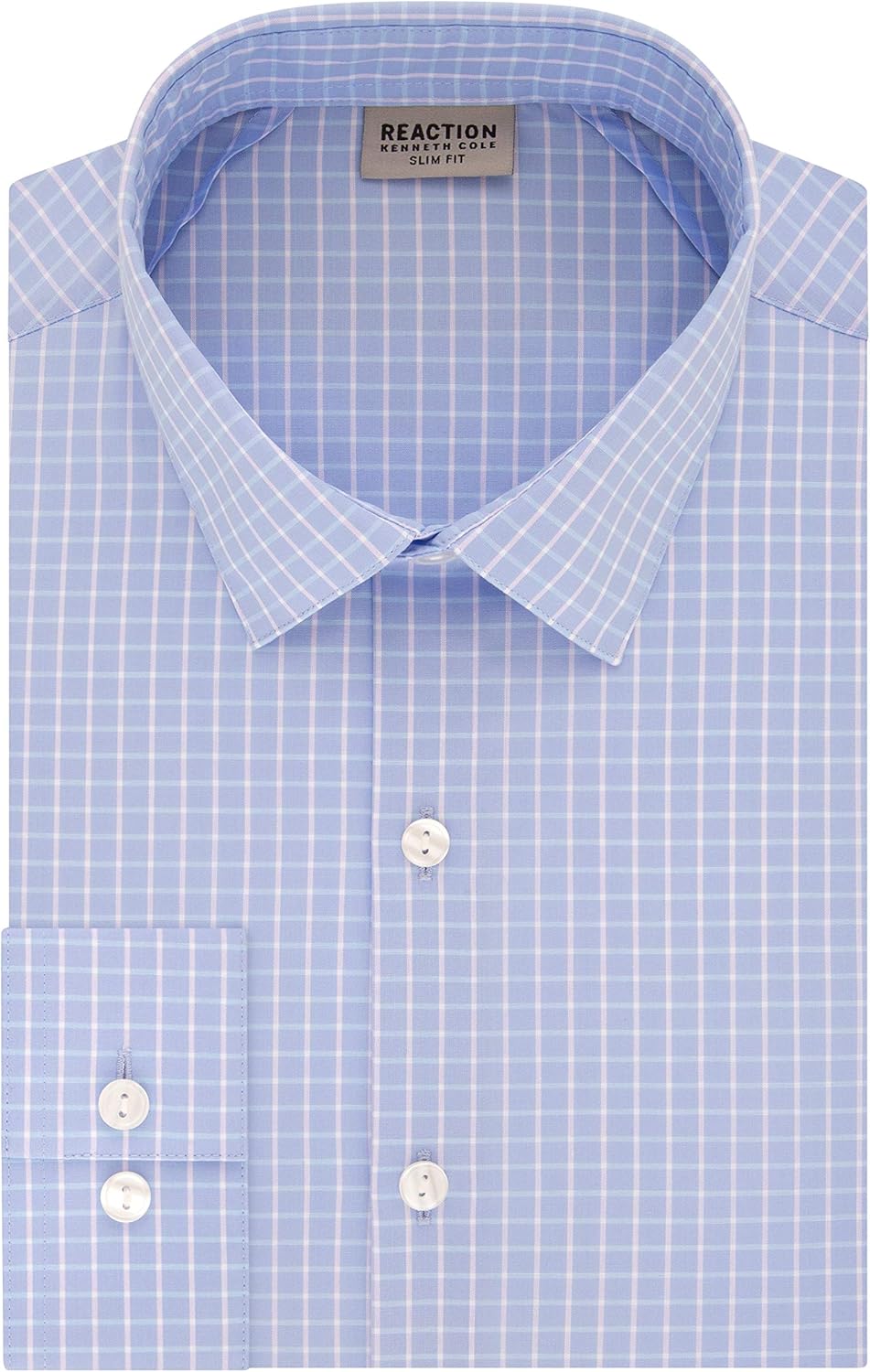 Kenneth Cole REACTION Men's Dress Shirt Slim Fit Technicole Stretch Check
