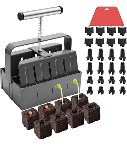 Molde Manual Para Bloques De Tierra - 4 Celdas, Ideal Para Siembra De Plantas, Invernaderos Y Jardinería