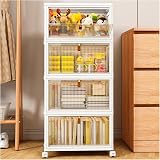 TidyTrove 4-Tier Storage Boxes with Lid 112L Wheels Transparent Drawers