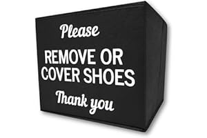 RE GOODS Shoe Covers Box - Real Estate Agent Supplies, Disposable Shoe Bootie Holder For Realtor Listings and Open Houses, Please Cover or Remove Shoes Bin, Shoe Bootie Basket