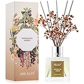 Airkeep Reed Diffuser Set,3.38 fl oz (100 ml) - Moroccan Amber Oil Diffusers with 8 Reed Sticks, Home Fragrance Reed Diffuser for Bathroom Shelf Decor