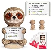 Gossby Positive Sloth Crochet - Little Reminders from A Tiny Sloth - Inspirational Gift Women - Emotional Support, Birthday, Encouragement, Thinking of You, Friend, Coworker, Boss