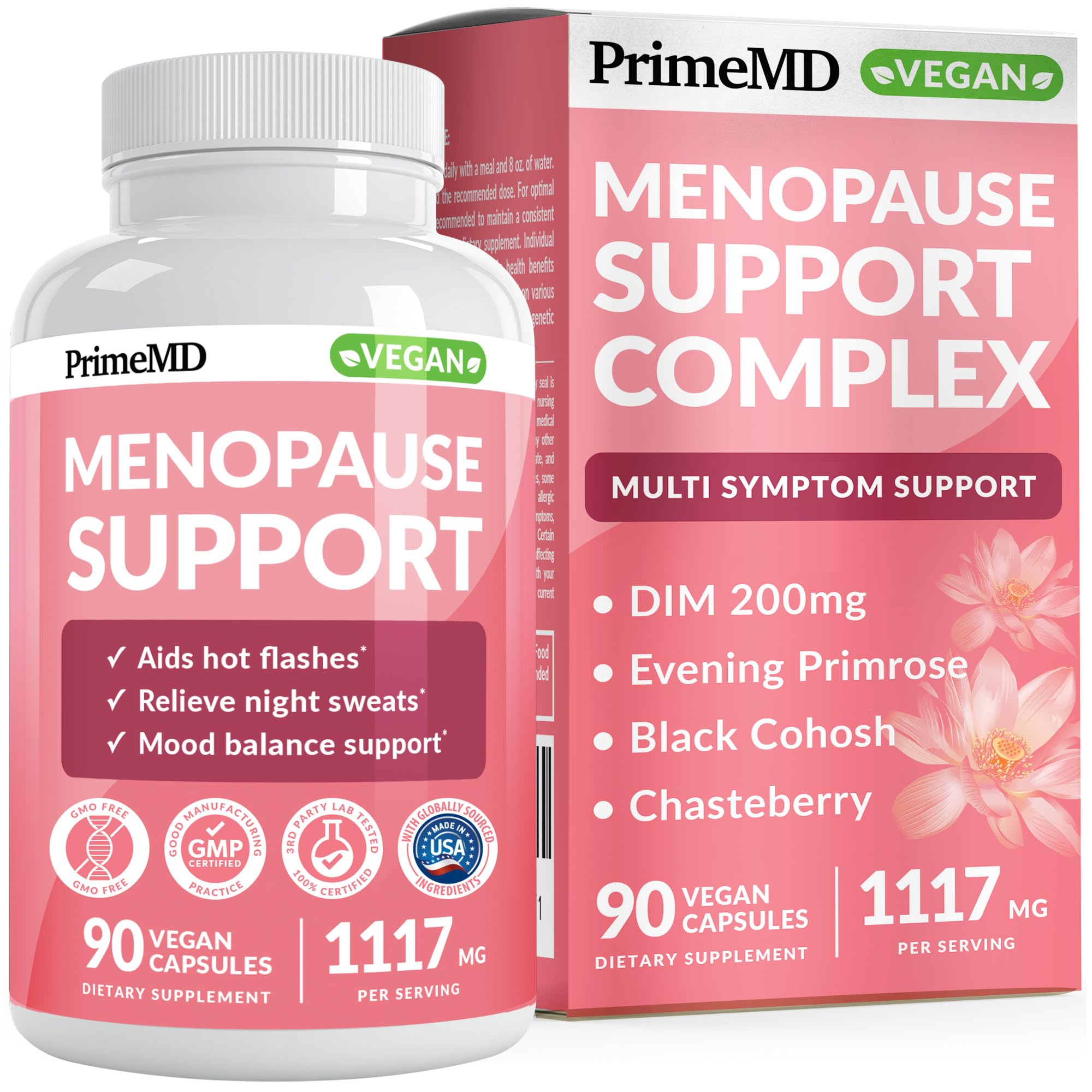 20-in-1 Menopause Supplements for Women - DIM and Estrogen Supplement for Menopause Relief and Hot Flashes with Black Cohosh, Evening Primrose, and Chasteberry (90 ct, 45 Servings)