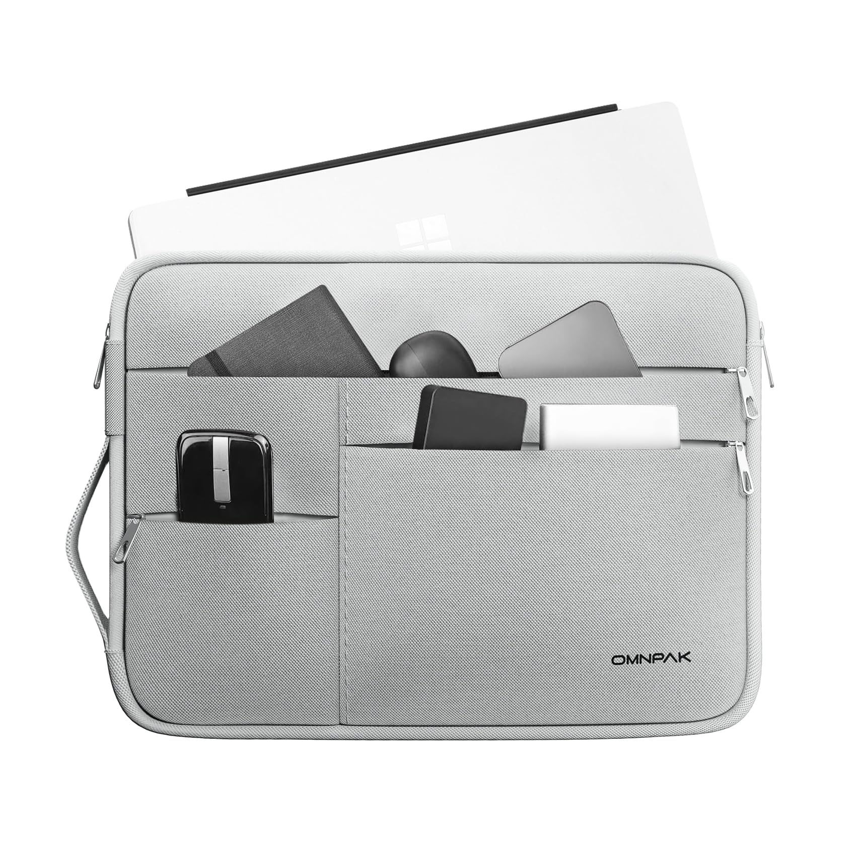 Omnpak Case for Surface Pro 12/11/10/9,13 inch Laptop Sleeve for Surface Pro 8/7+/7/6/5/4/3 with Multi-Pocket and Side Handle Strap,Water-Resistant Laptop Carrying Bag