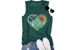 JORLYEN Sunrise Sunset Sunshine T Shirt for Women Outdoor Workout Hawaii Beach Sea Nature Adventure Tee Top