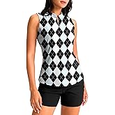 Soothfeel Women's Golf Polo Shirt Tank Tops Sleeveless 1/4 Zipper Collarless Quick Dry Athletic Tennis Shirts for Women