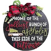 National Lampoon's Christmas Vacation Decoration, Christmas Wreath Decoration for Front Door, Outdoor Christmas Decorations Indoor Wooden Hanging Sign (Black)