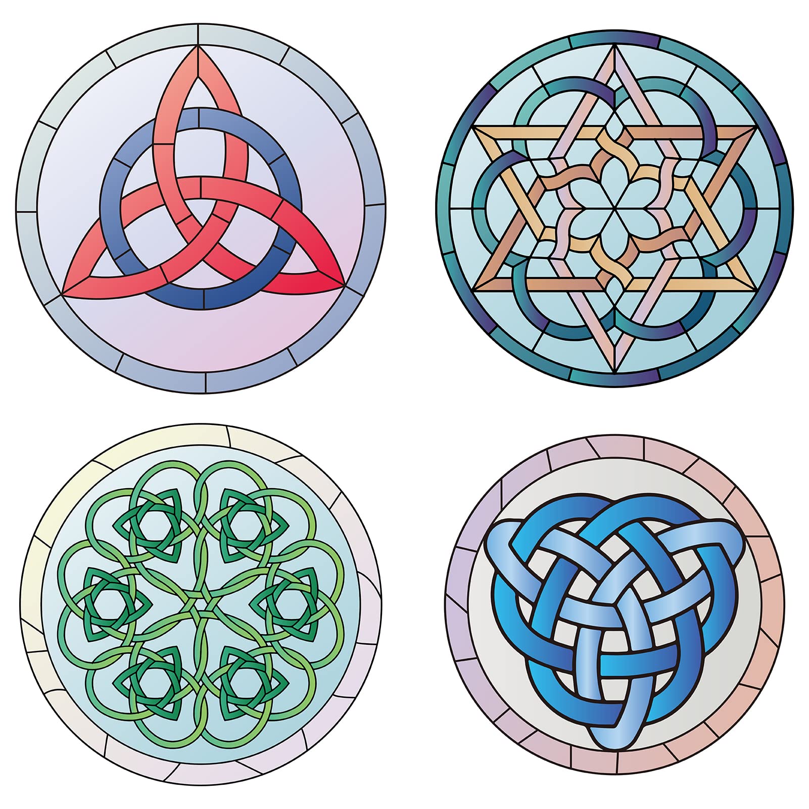 GORGECRAFT 8PCS 6.3 Inch Celtic Knot Window Decals Static Triquetra Symbol Glass Sliding Door Sticker Clings Waterproof Vinyl Film Bedroom Bathroom Decals for Prevent Stop Birds Dogs Pets Strikes