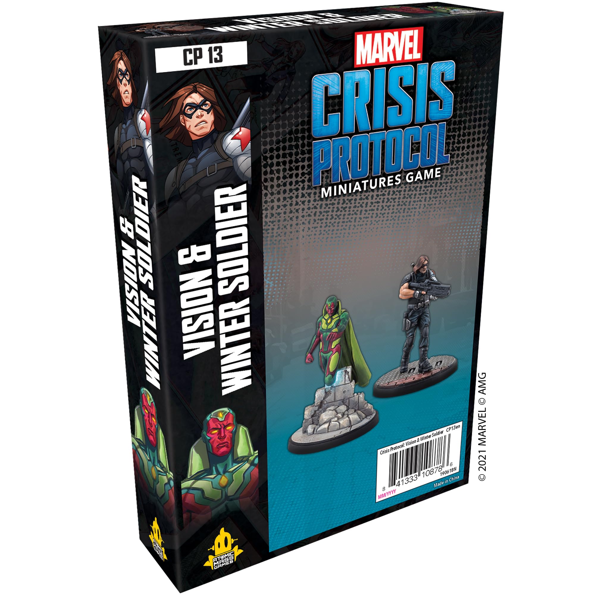 Atomic Mass Games | Marvel Crisis Protocol: Character Pack: Vision and Winter Soldier | Miniatures Game | Ages 10+ | 2+ Players | 45 Minutes Playing Time