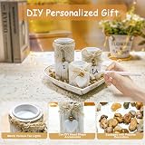 GoMaihe Tealight Candle Holders with Tray 3-Piece Wood Set Heart view 3