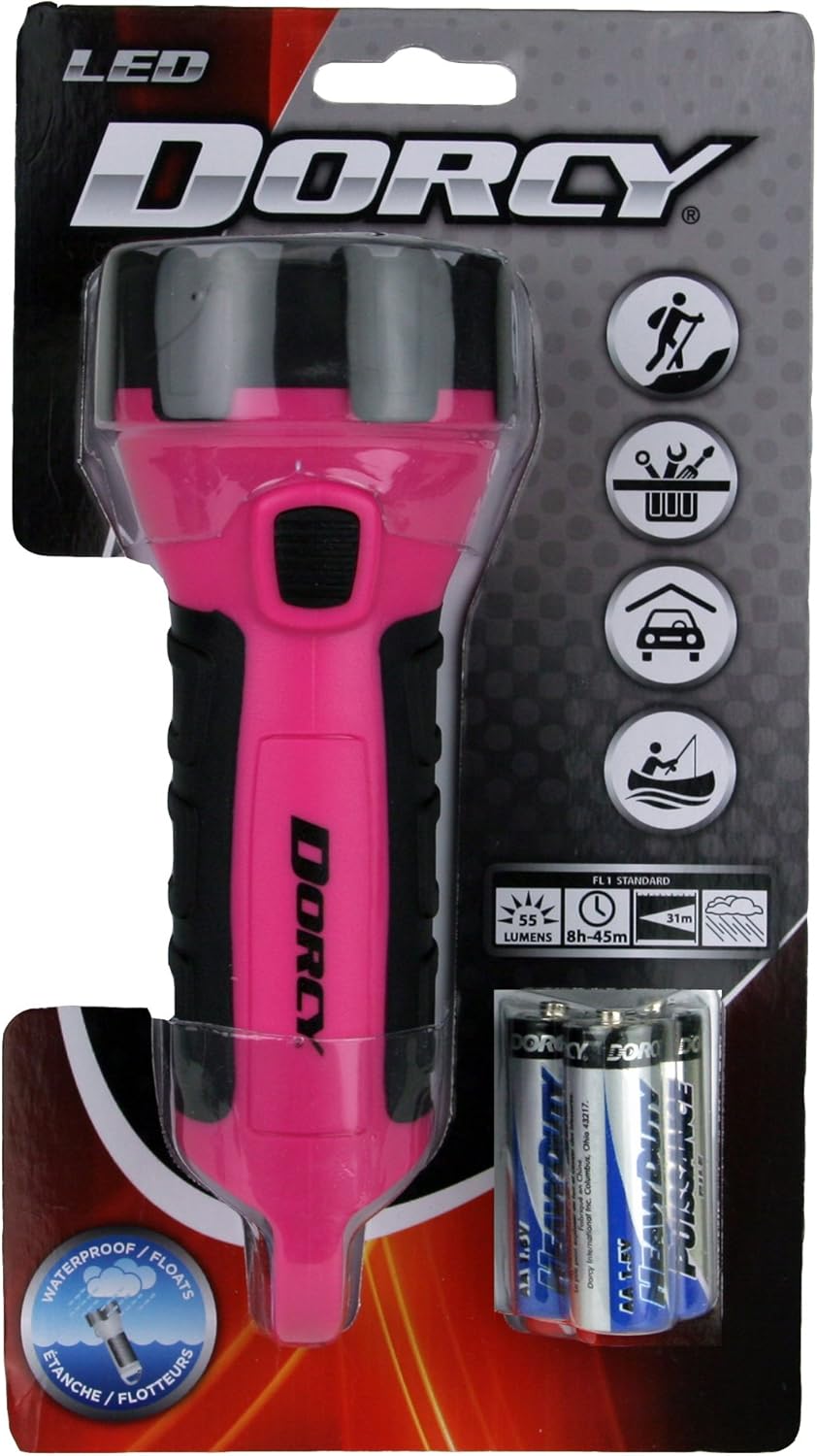 Dorcy 55 Lumen Floating Waterproof LED Flashlight with Carabineer Clip Dorcy, Pink ( 41-2509) - Basic Handheld Flashlights - 
