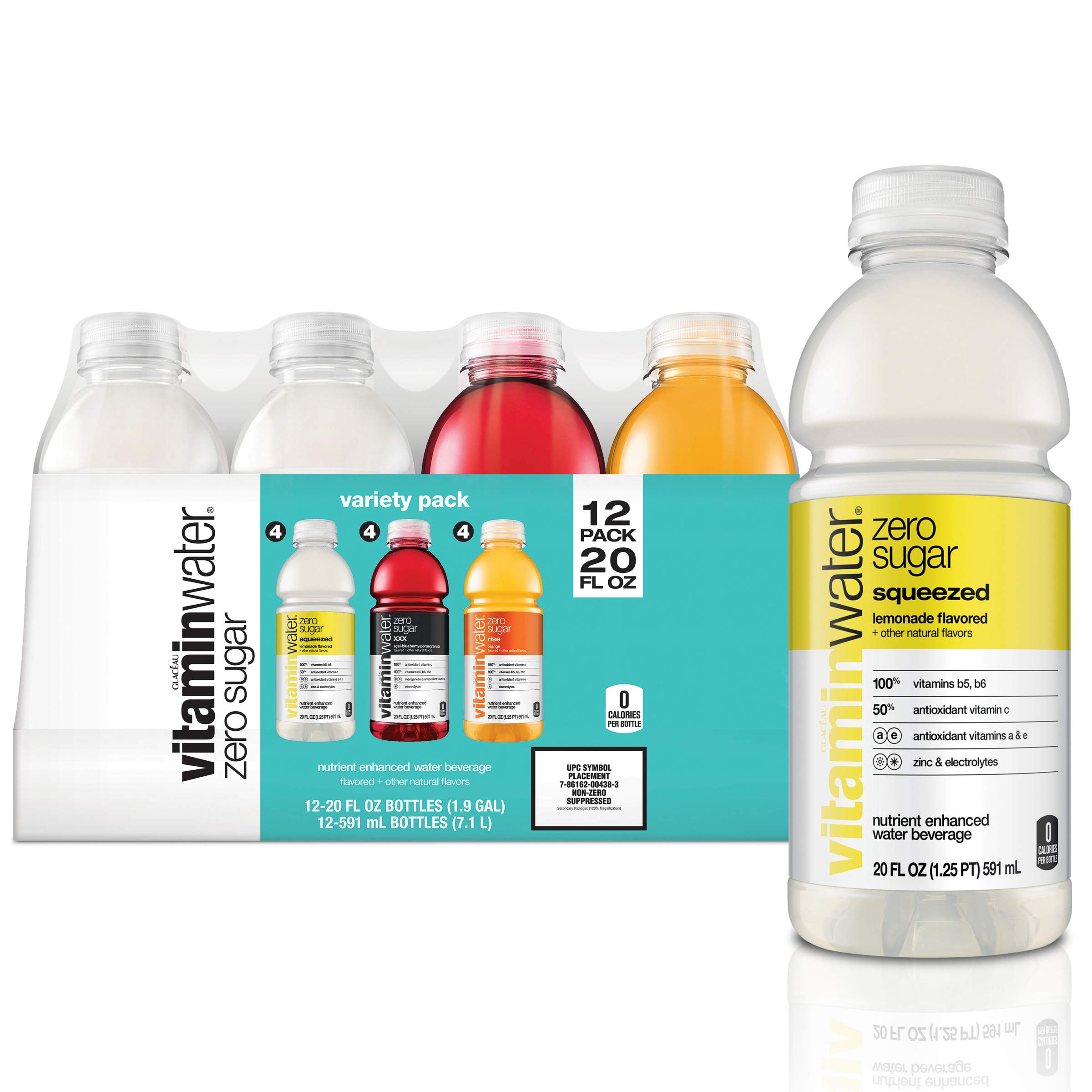 Buy VitaminWater ZERO Sugar 3 Flavor Variety Pack , Nutrient Enhanced